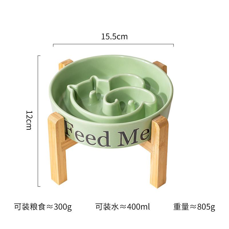 Bol en céramique pour chiens à alimentation lente, grand bol surélevé pour chiens moyens et grands, bol à alimentation lente à pied haut, gamelle pour animaux de compagnie.