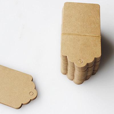100X Kraft Paper Hang Tags Birthday Party Favor Gift Label Brown Cards