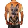 Herren 3D-gedrucktes T-Shirt mit großem Hundemuster Humorvolles digital bedrucktes Kurzarm-T-Shirt Atmungsaktives Polyester Rundhals Freizeit