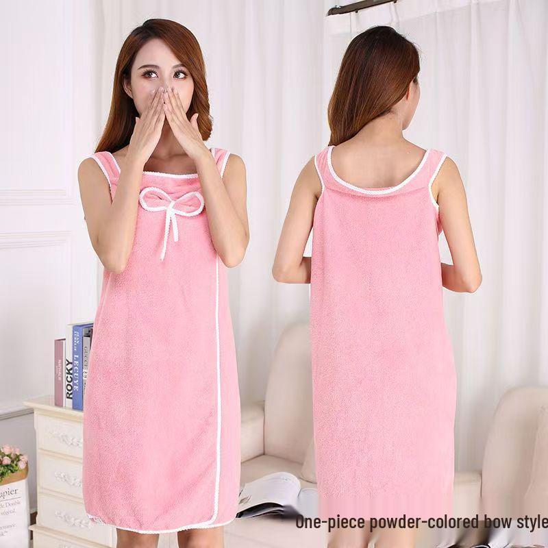 Women's Quick-Drying Coral Fleece Bath Skirt: Thickened, Soft, Water-Absorbent, Wearable Bath Towel for Spring and Autumn