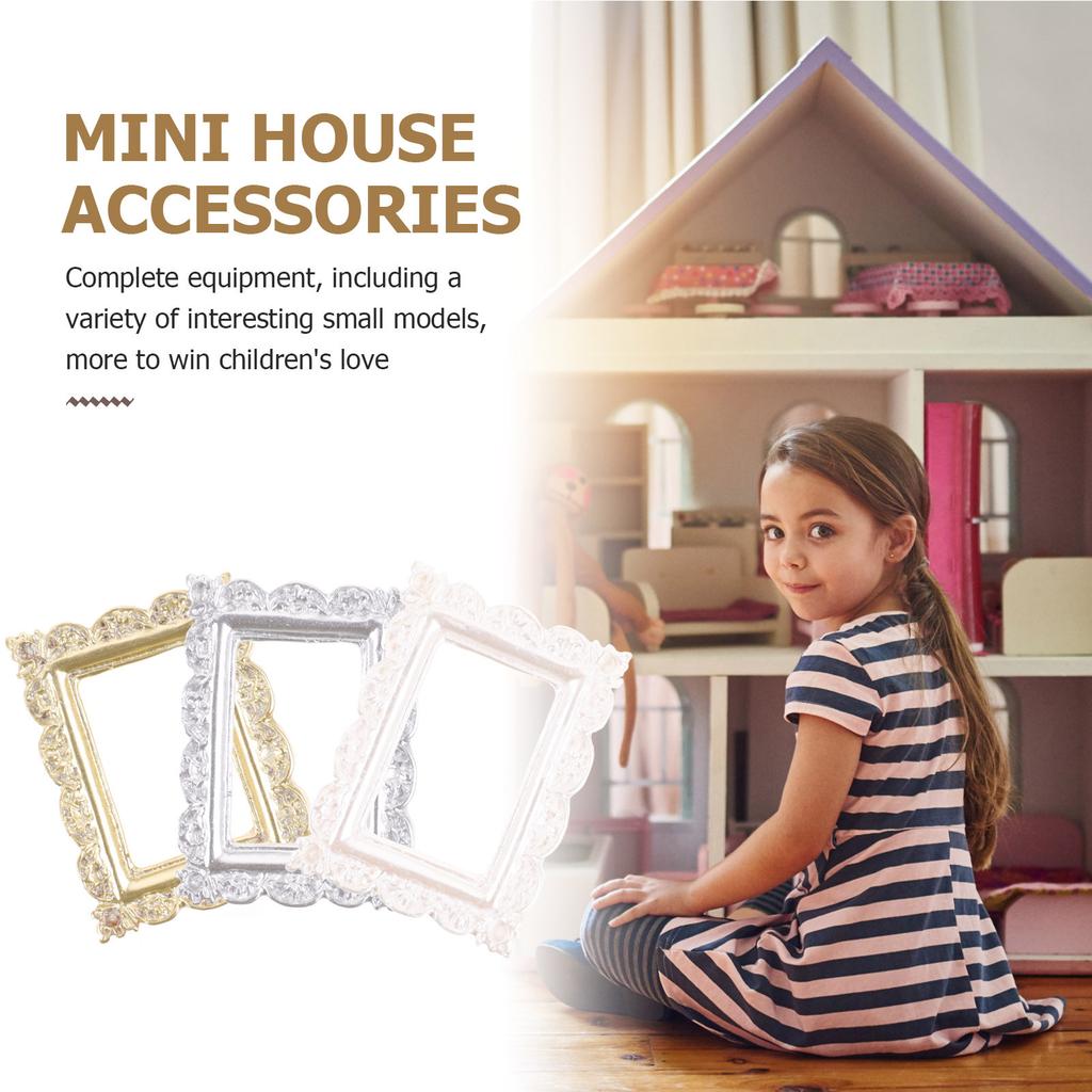 9 Stück Mini Retro Stil Fotorahmen Vintage Harz Bilderrahmen für DIY Bastelarbeiten Handyhülle Deko Kleiner Rahmen Dekoration Miniatur