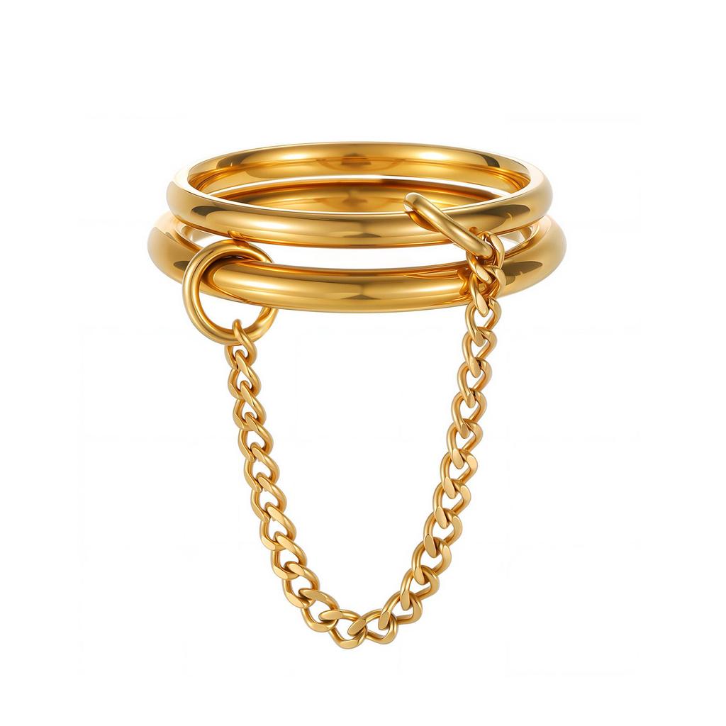 European-American Titanium Steel Stackable Finger Ring - Niche Design