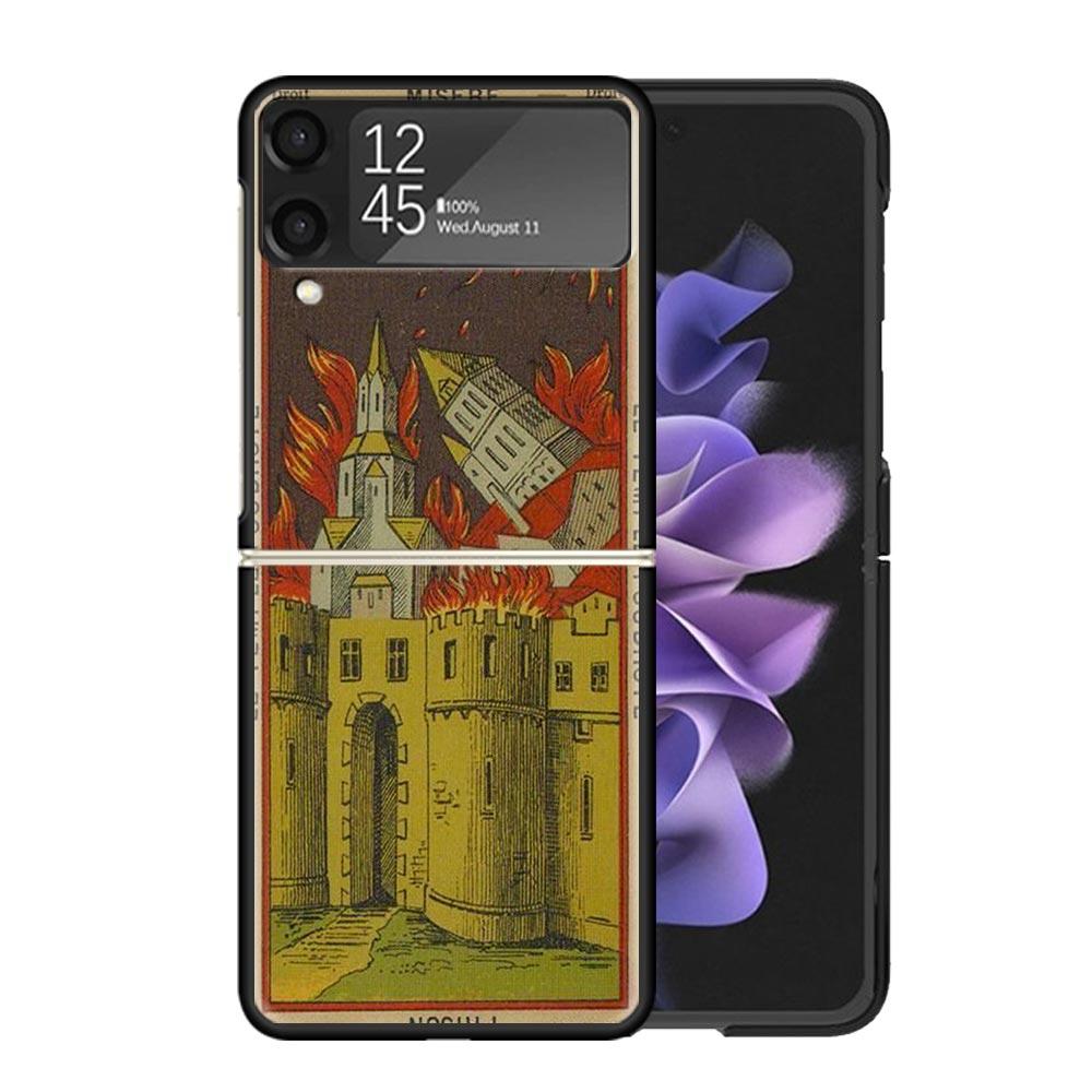 Tarot Cards Reading Art Cases For Samsung Galaxy Z Flip 4 5 6 7 3 Z Flip7 Flip6 Flip4 Flip5 Flip3 5G Hard Shockproof Fundas Cove