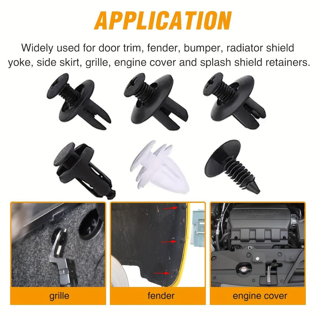 Set of 105 Auto Fasteners Including Removal Tools, Featuring Universal Nylon Plastic Rivets And Clips for Door Panels And Vehicle Trim Repairs