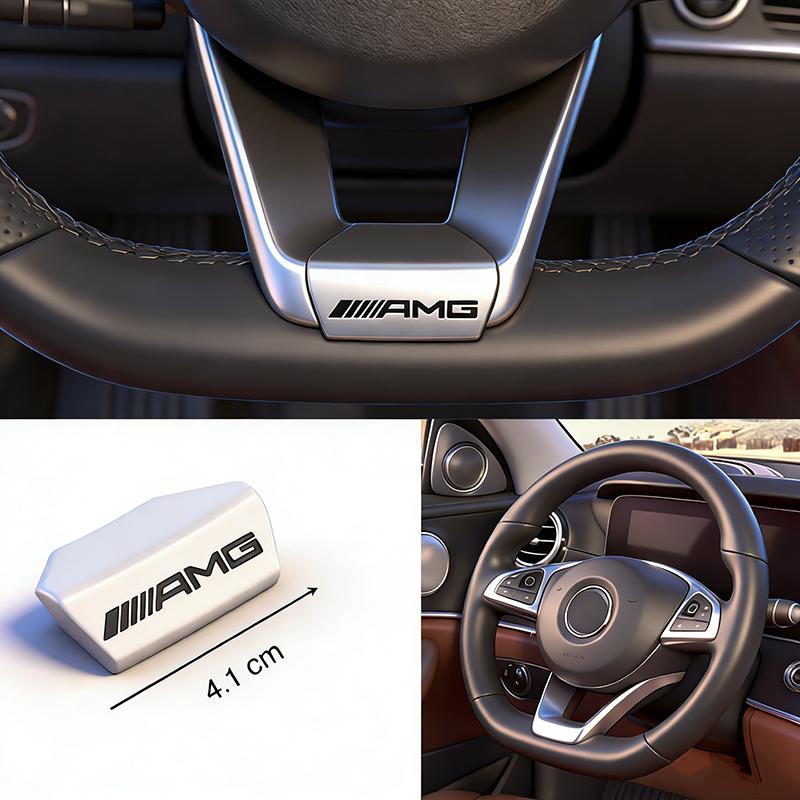 Auto Lenkrad Emblem Aufkleber Innenraum Plakette Für Mercedes Benz AMG W203 W206 W220 W205 W211 W212 W201 W168 W169 GLC GLA GLE IL1 gray