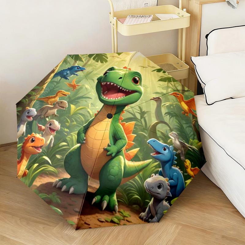 1PC Dinosaur Adventure Jungle Automatic Umbrella - Suitable Travel Outdoor Portable Umbrella Birthday Gift Daily Essentials
