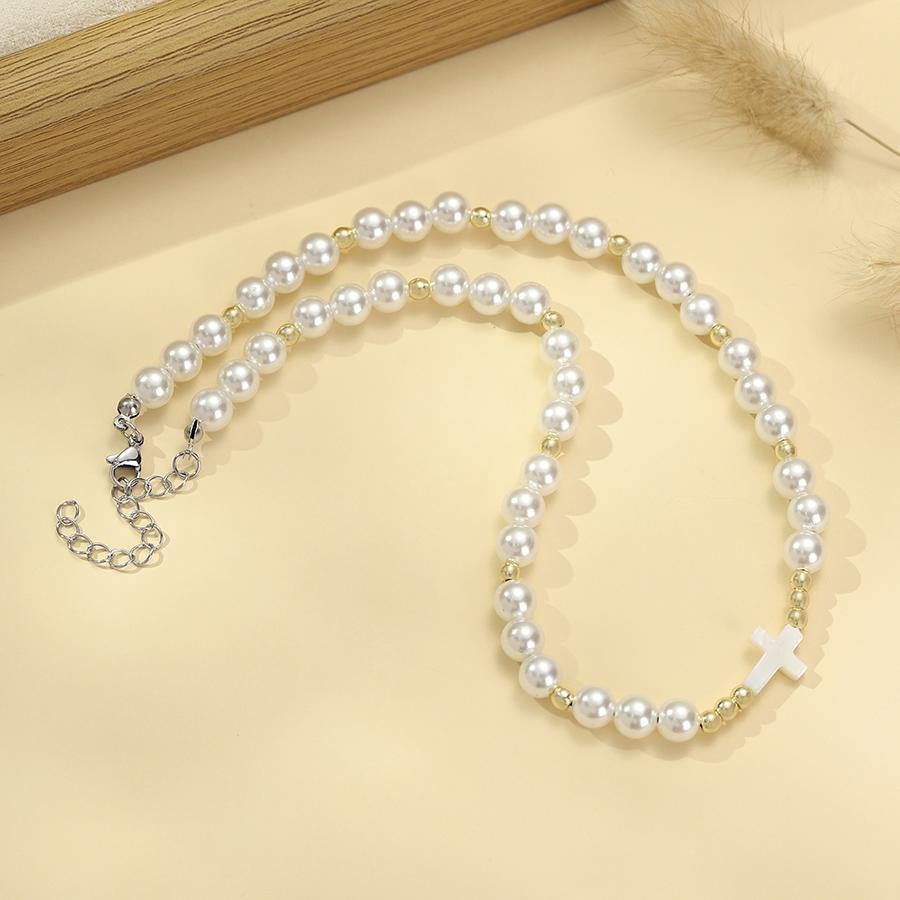 Elegant Star Heart Imitation Pearl Choker Necklace For Women Beaded Chain For Bridal Party Daily Wear Jewelry Beach Accessory
