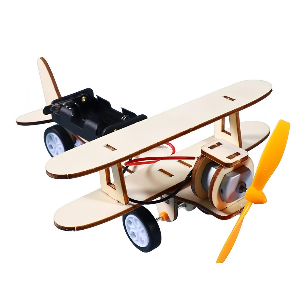 Science Diy Experimental Toys Tool Children Educational Stem Kits Diy Assembly Sliding Airplane Model Wood Puzzle Games Toys