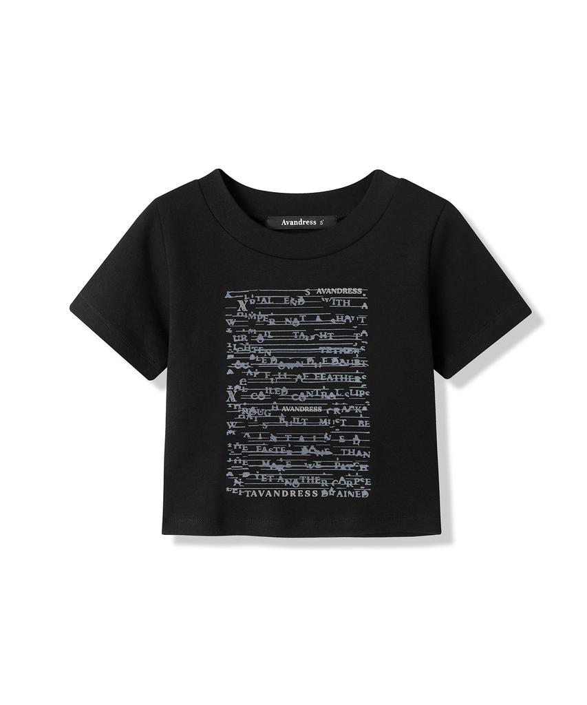 AVANDRESS Letter Crop T-Shirt - 3Col