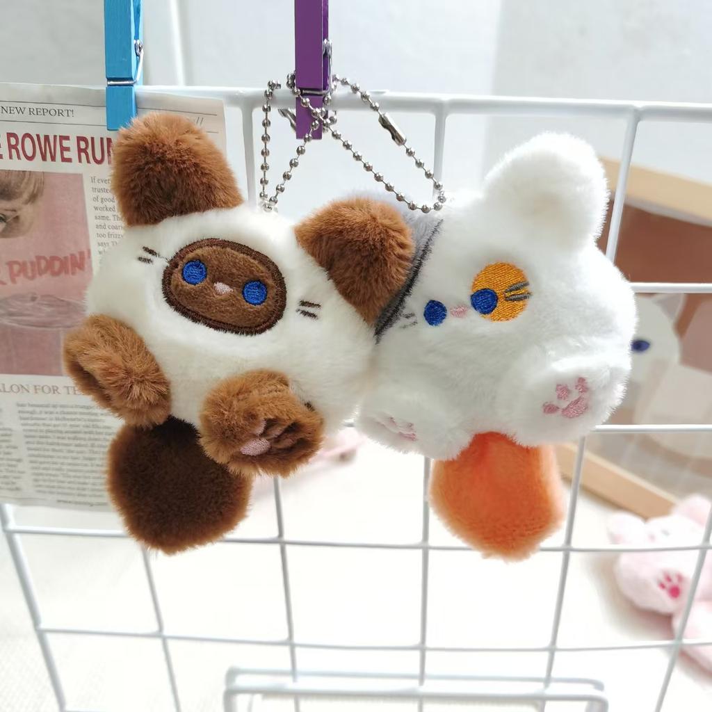 Funny Joy Cute Plush Kitten Doll Pendant Girl Backpack Doll Pendant Couple Bag Keychain Decoration Small Gift