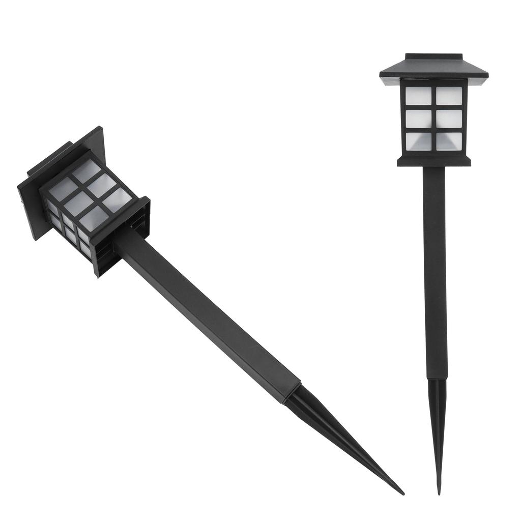 2Set LED Solar Lawn Light Waterproof Small House Shaped Stake Light Walkway Light White Light