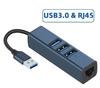 USB TypeC Ethernet USB to RJ45 Hub 100M Ethernet Adapter Network Card with USB3.0 2.0 Hub Driver Free For Laptop