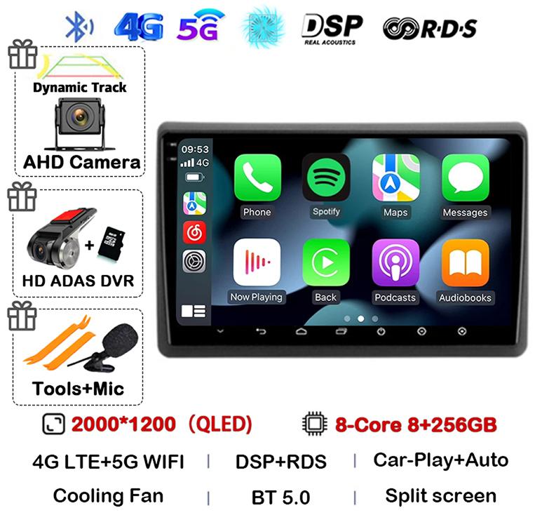 Android 14 Carplay Auto Car Radio Multimedia Player For Renault Master Nissan NV400 Opel Movano 2010-2021 Stereo GPS Wifi+4G DSP