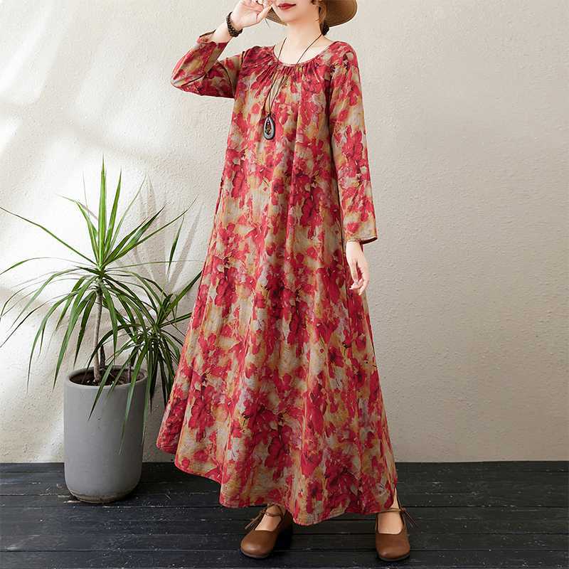 

Платье оверсайз минималистичное с круглым вырезом, кулиской и длинным рукавом 2XL