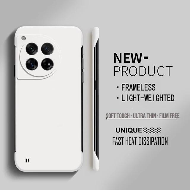 Frameless Hard PC Matte Phone Case For Oneplus 12 12R 11 11R 10T 10R 10 Pro Protective Bumper Solid Shell Cover Cases