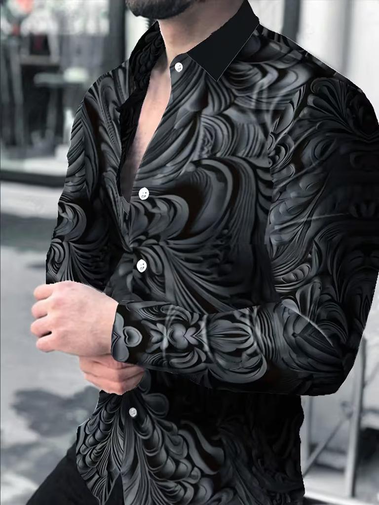 Spring And Autumn Men'S Long Sleeve Shirt