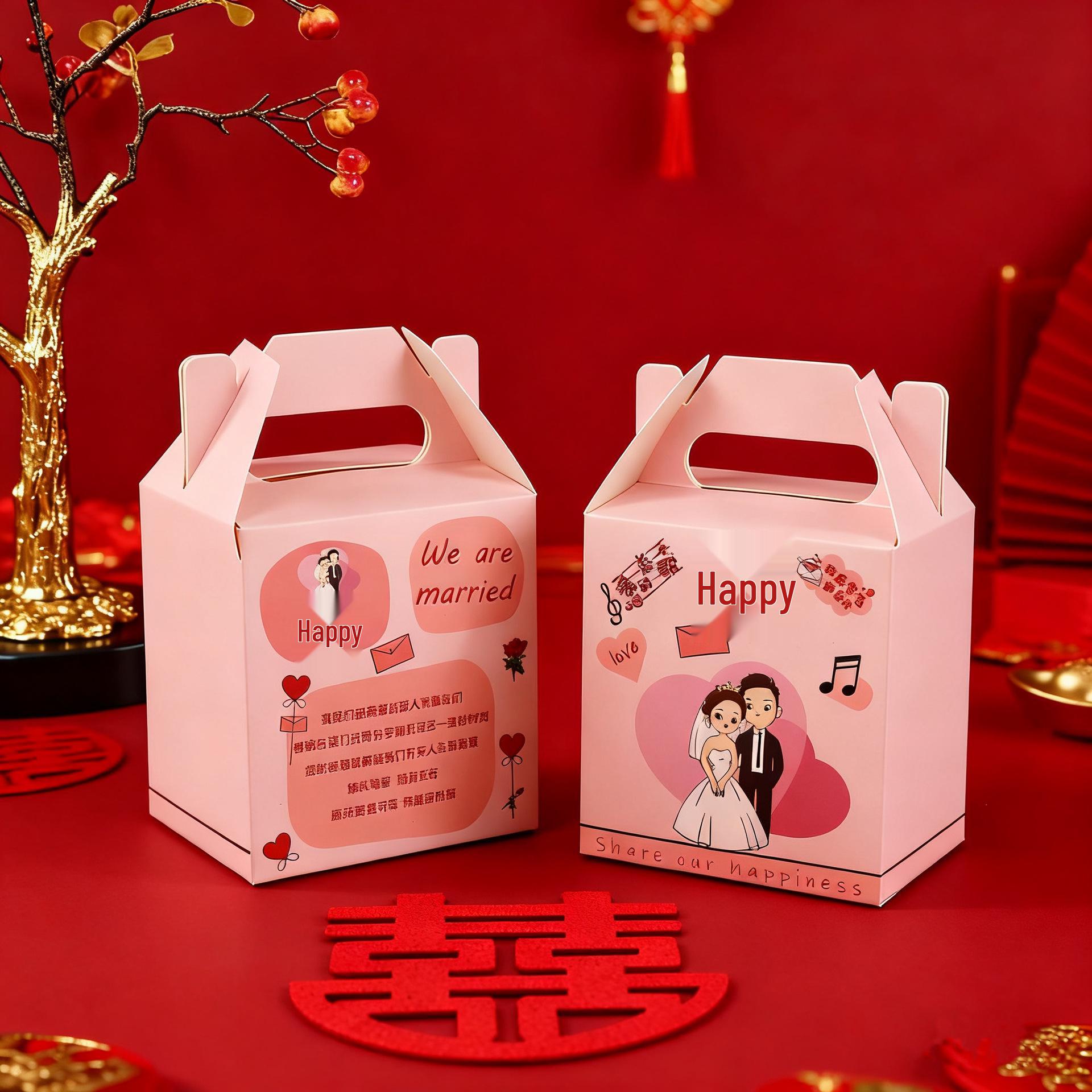 Элегантная Большая Свадебная Подарочная Коробка для Конфет - Упаковка без Складок Medium