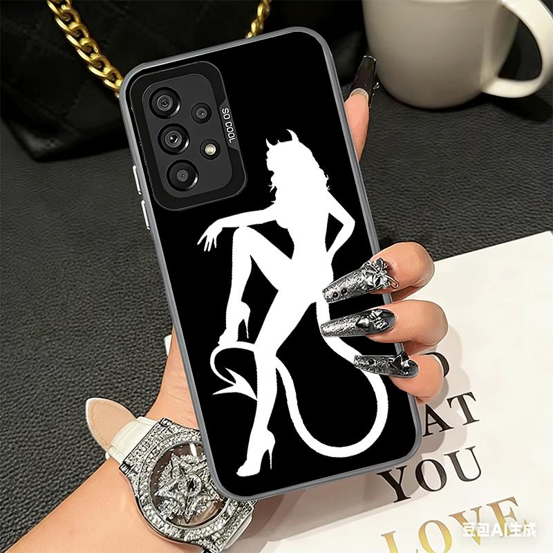 Devil Girl Silhouette Cool Shockproof Phone Case for Samsung A17 A16 A15 A14 A37 A57 A36 A56 A26 A35 A55 A25 A34 A54 A24 A13 A23