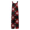 Women's Christmas Print Solid Wide Leg Strapless Tank Pocket Casual Onesie