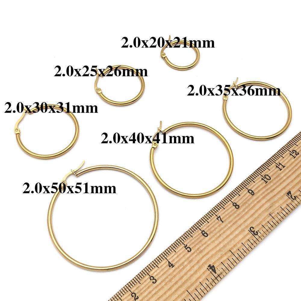 Stainless Steel Vacuum-Plated Large Round Circle Earring Pendant Charm