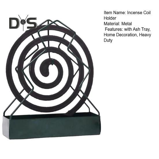 Metal Incense Coil Holder with Ash Catcher Tray Cat Ear Pine Tree Repellent Spiral Incense Hanger Stand Portable Incense Burner Decoration