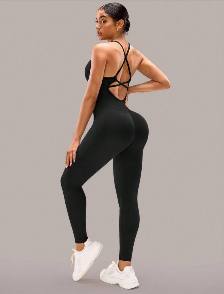 Seamless Ribbed Padded Leggings & Butt-Lifting Fitness Bodysuit