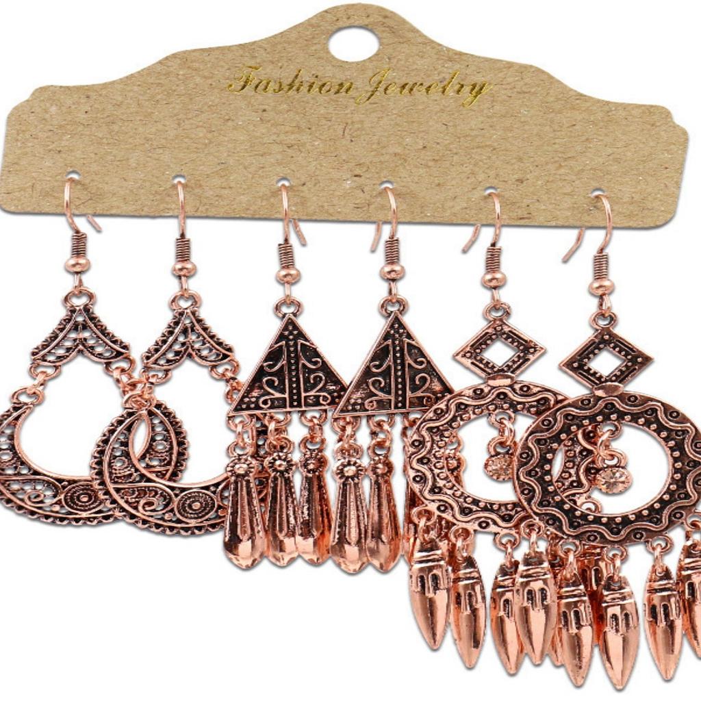 6 Paires Boucles d'Oreilles Design Mode Femme Zircon Accessoires Adapté pour Rendez-vous, Fête, Festival Cadeaux