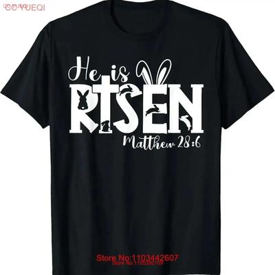 He Is Risen Easter Christian Jesus Resurrection Sunday T Shirt Vintage Washed Streetwear Versatile Soft Top For Everyday Wear