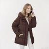 European & American Women's Mid-Length Hooded Down Cotton Jacket - Slimming, Thick, and Trendy Coat.