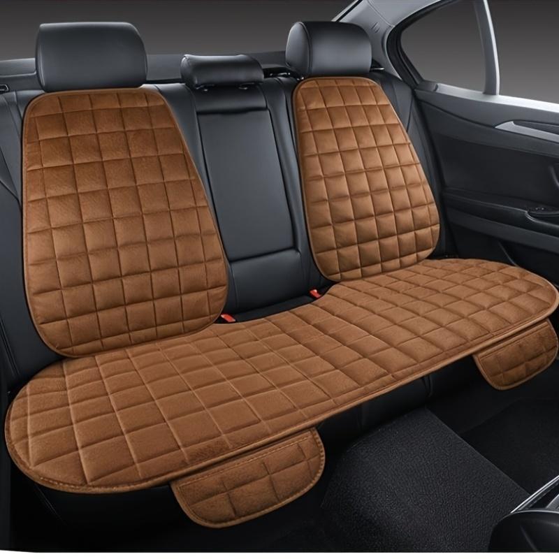 Plush Rear Seat Cushion with Backrest - Breathable, Protective Pad for Vehicle Interiors, Soft Quilted Design, Hand Washable, Fits Most Autos
