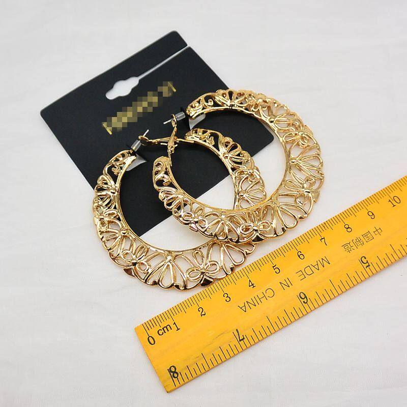 Ornament Gold Plated Graceful European and American Fashion Popular All-Match Minimalist Cut Out Original Single Gold Pattern Earrings Earrings