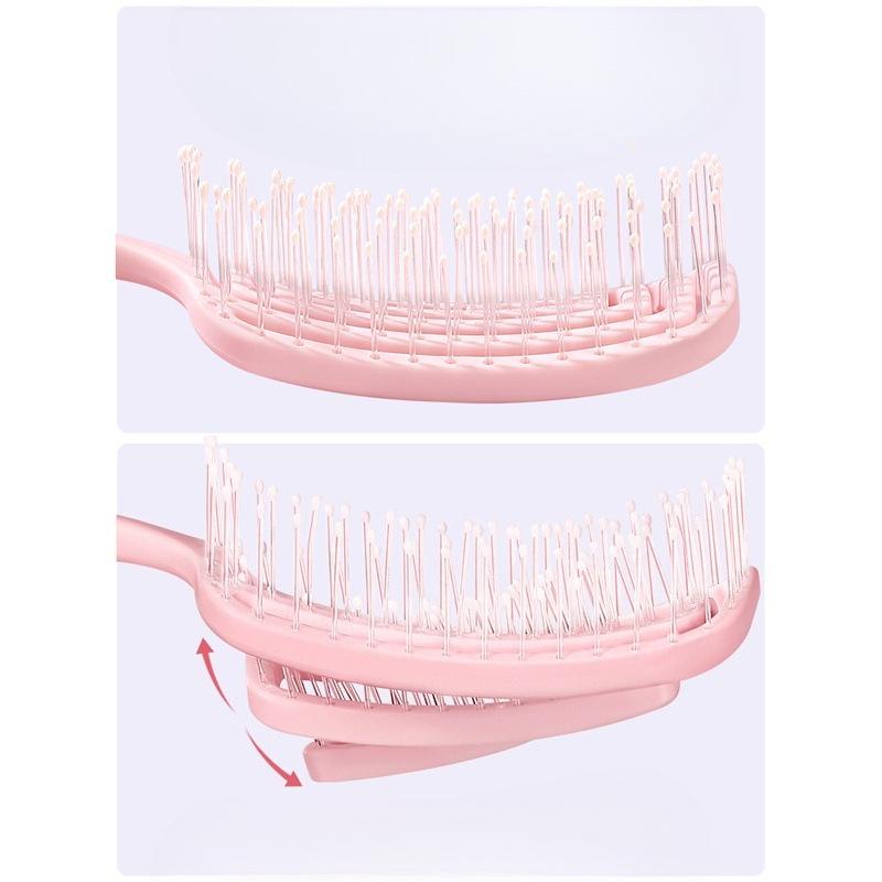 1 Stück Entwirrbürste, doppelt verwendbar für trockenes und nasses Haar, Damen-Haarbürste mit gebogenen Borsten, für langes, dickes, dünnes und lockiges Haar, zur täglichen Haarpflege