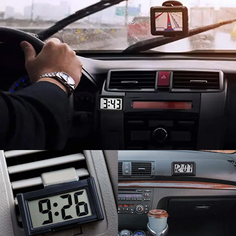Car Clock, Small Digital Clock, Car Electronic Clock, Sticky Type,