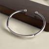 100% Solid 925 Sterling Silver Retro Bracelet for Women Men Vintage Handmade Flat Simple Bracelet Birthday Gift