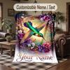 Hummingbird Fantasy Tapestry Theme Throw Blanket Custom Name Text Personalized Blanket Soft Cozy Blanket for Home Sofa Bed
