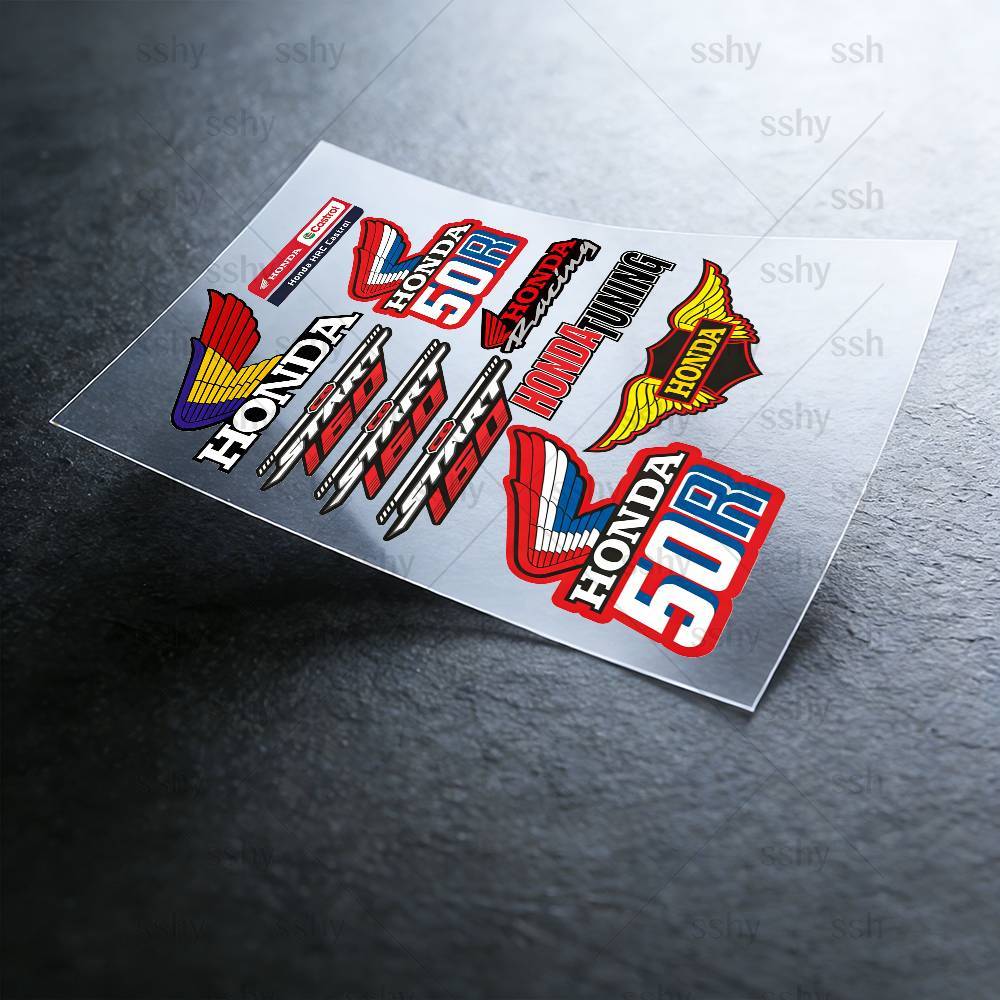 AAAKU1 For HONDA Reflective Motorcycle Stickers, 3M Safety Warning At Night In the Dark Scooter Helmets