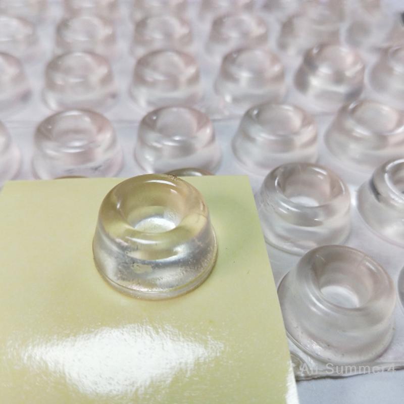 12 pezzi di gomma autoadesiva trasparente per ammortizzatori per armadietti in silicone
