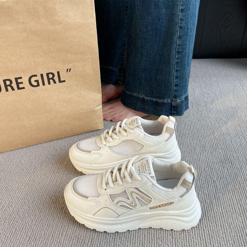 Popular Forrest Gump shoes dad shoes women's 2025 spring and summer models lightweight and breathable mesh muffin bottom heightening versatile sport