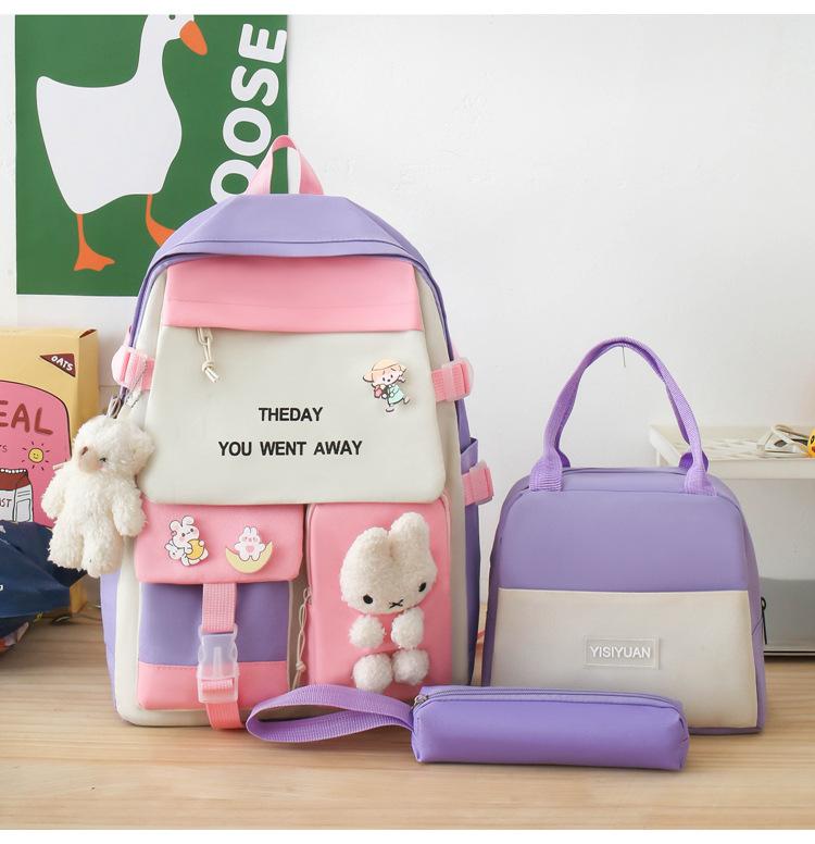 The schoolbag is fashionable and foreign, and the college students in junior high school are light to reduce the burden. The new student schoolbag