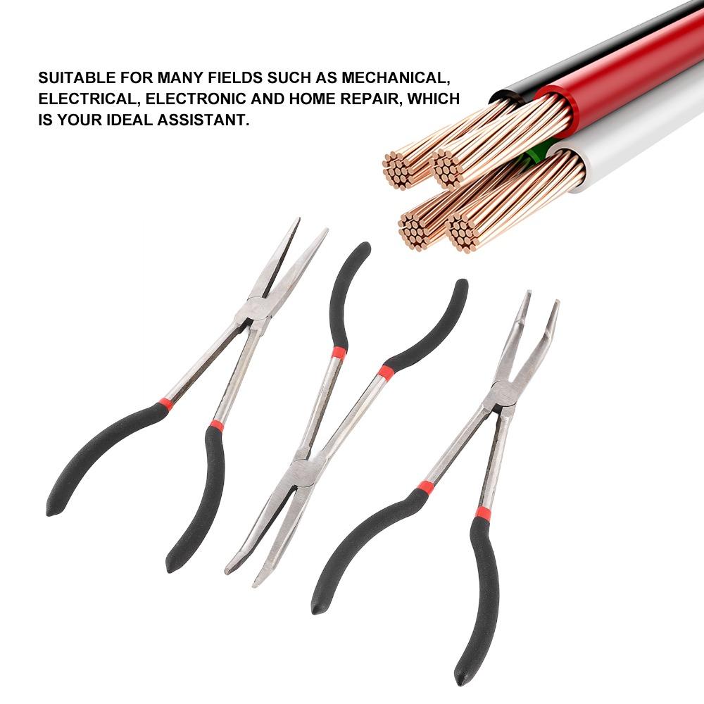 3pcs Insulated Comfort Grip Handles Long Nose Pliers Precision Long Nose Pliers Wire Bending