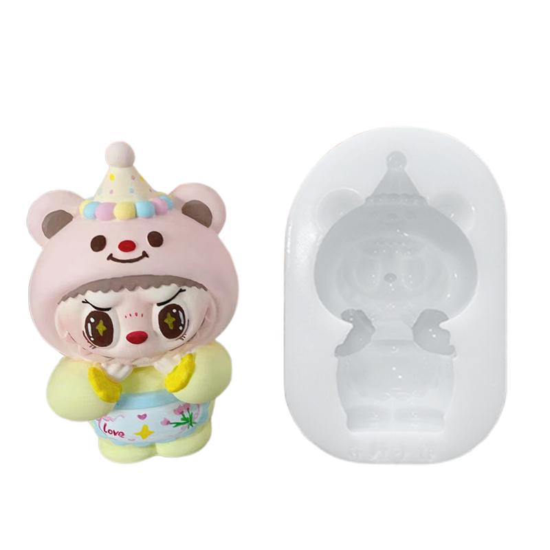 Kawaii Labubu Silikonform Søtt Tegneseriebilde Bakeform DIY Sjokoladekake Godteri Bakeform Håndverksverktøy