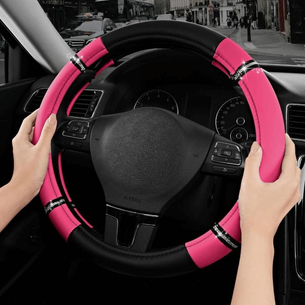 Stitching Steering Wheel Wrap PU Leather PU Leather Steering Wheel Cover  All Season