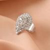 Europäischer und amerikanischer grenzüberschreitender High-End-Funkelnder Strassring, geometrischer Designring für Damen, Ring