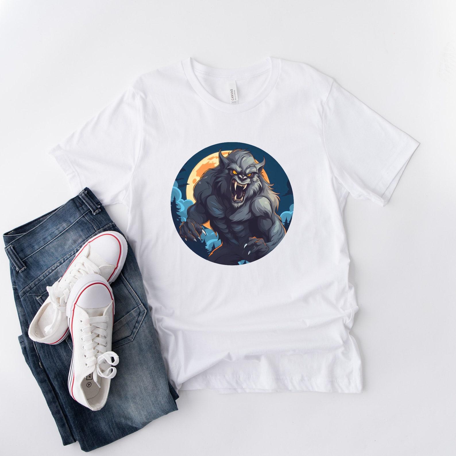 Comic Werewolf T-Shirt: Unisex Teen Clothes 3XL