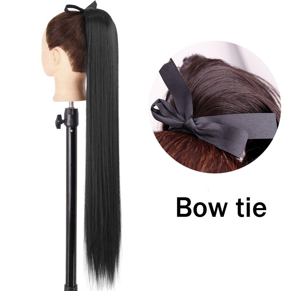 XINRAN Peluca de Cola de Caballo Recta Super Larga para Mujer Colorida Lazo Velcro Extensiones de Cabello Sintético Resistente al Calor Cola de Caballo