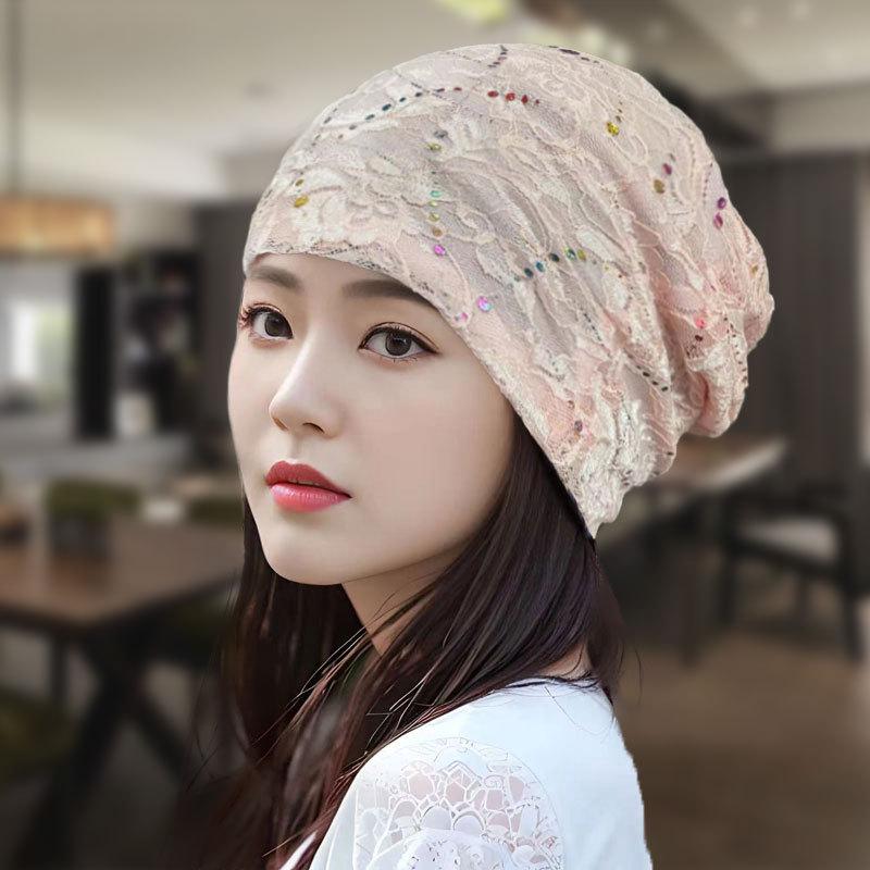 

Женская кружевная шапочка: Весенне-осенняя дышащая шапочка для сна One Size: 56-60 cm