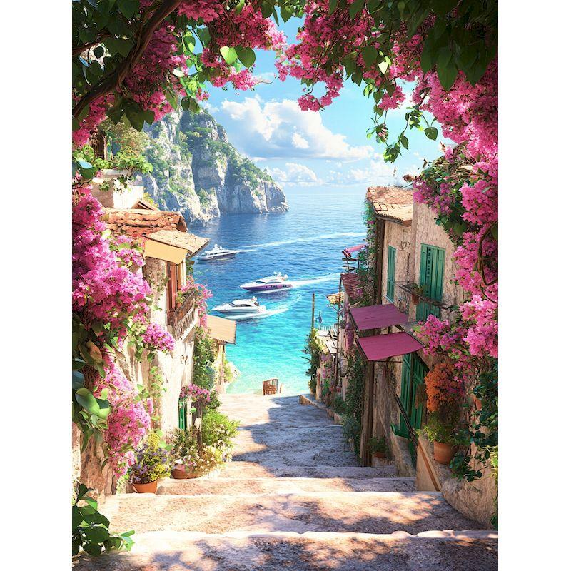 CHENISTORY Paint By Numbers For Adults Pink Scenery Handpainted Oil Painting Picture Drawing For Home Decor Unique Gift