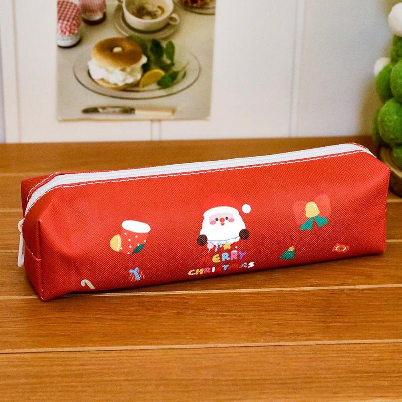 

Мультяшный Рождественский пенал Милый Санта Клаус Снеговик Пенал большой вместимости Сумка для хранения канцелярских принадлежностей для студентов Приз Подарок