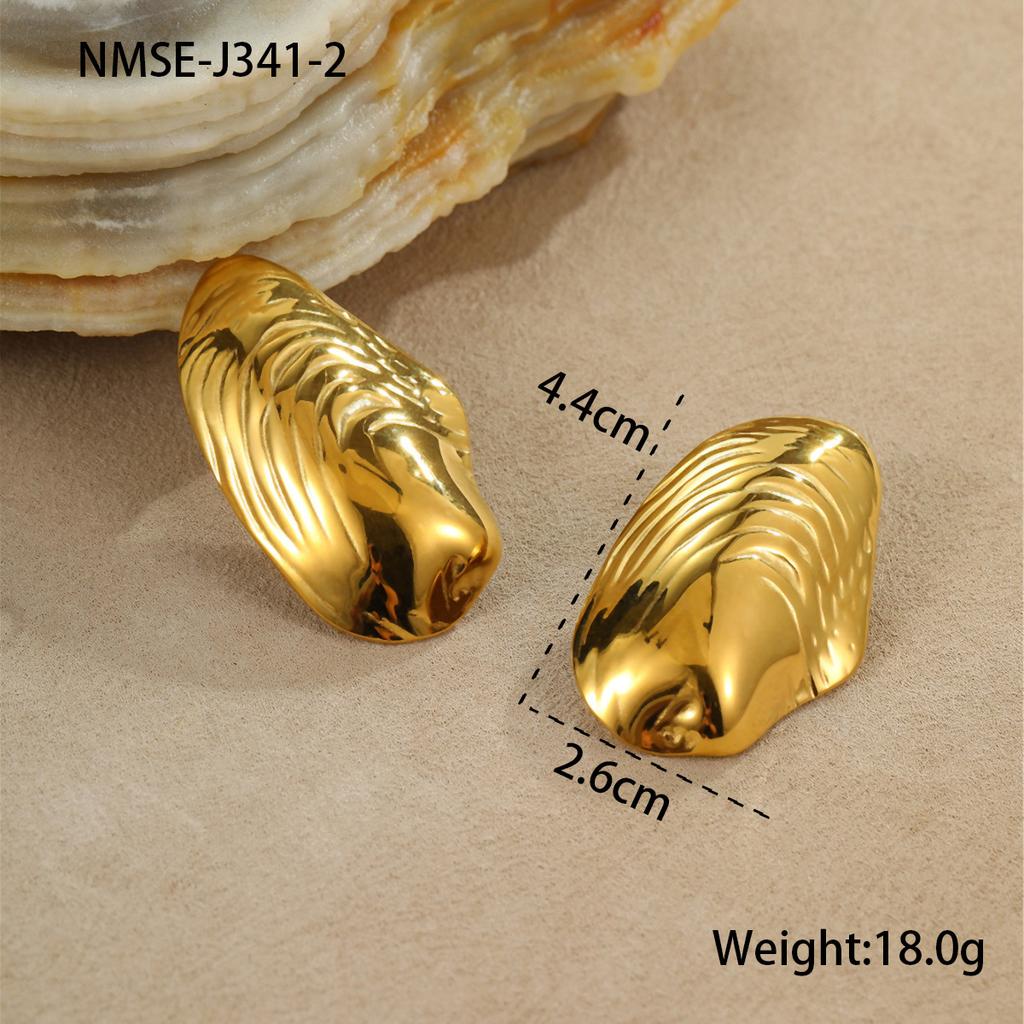GEMCHIC Women's Gold Shell Earrings Vintage Pearl Studs Beach Vacation Jewelry Stainless Steel Statement Accessories