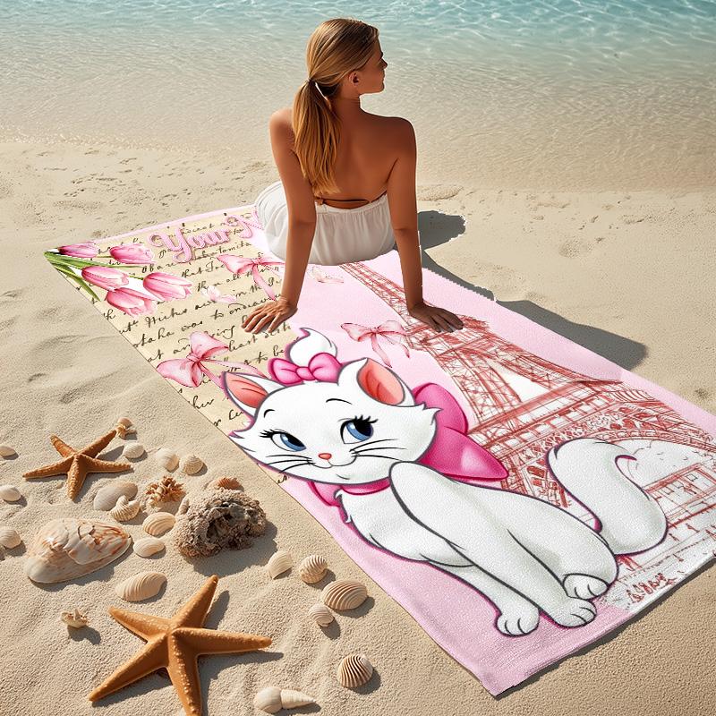 Custom Name Paris Style Stylish Digital Printing Beach Towel Quick‑Drying Absorbent Blanket for Beach Pool Gym Travel